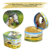 Love Of Horses Heart Musical Jewelry Box B1604 - Enchantmints